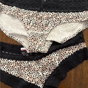 Victoria's Secret Black and Cream Lace Lingerie